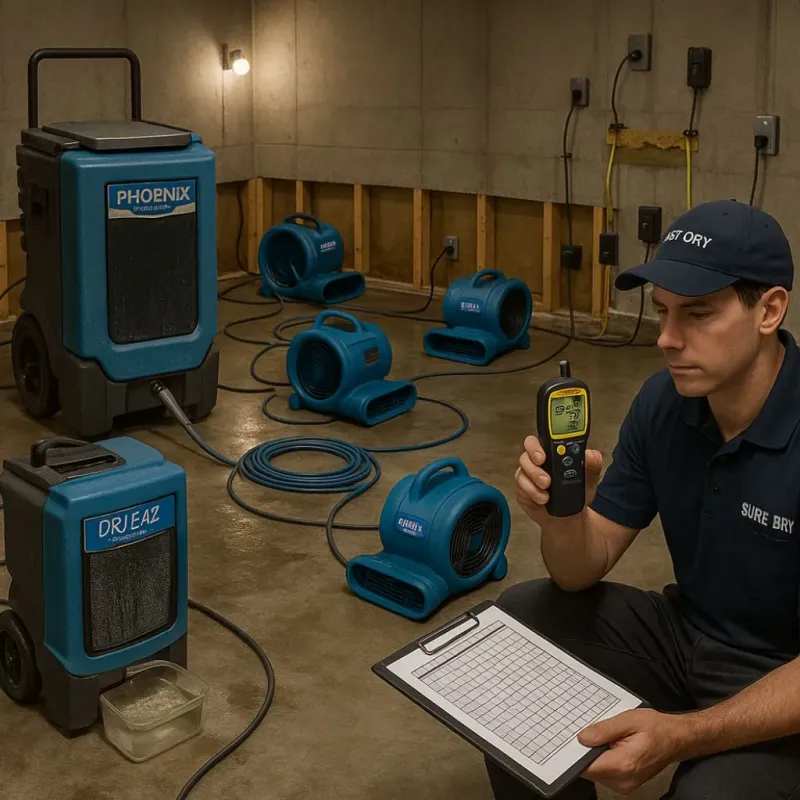 Structural Drying and Dehumidification process in Beulah, MI